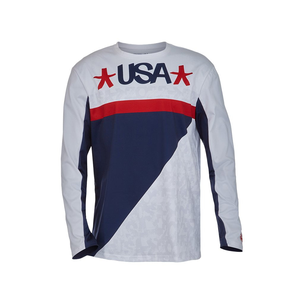 Mens USA Snow Crew - White