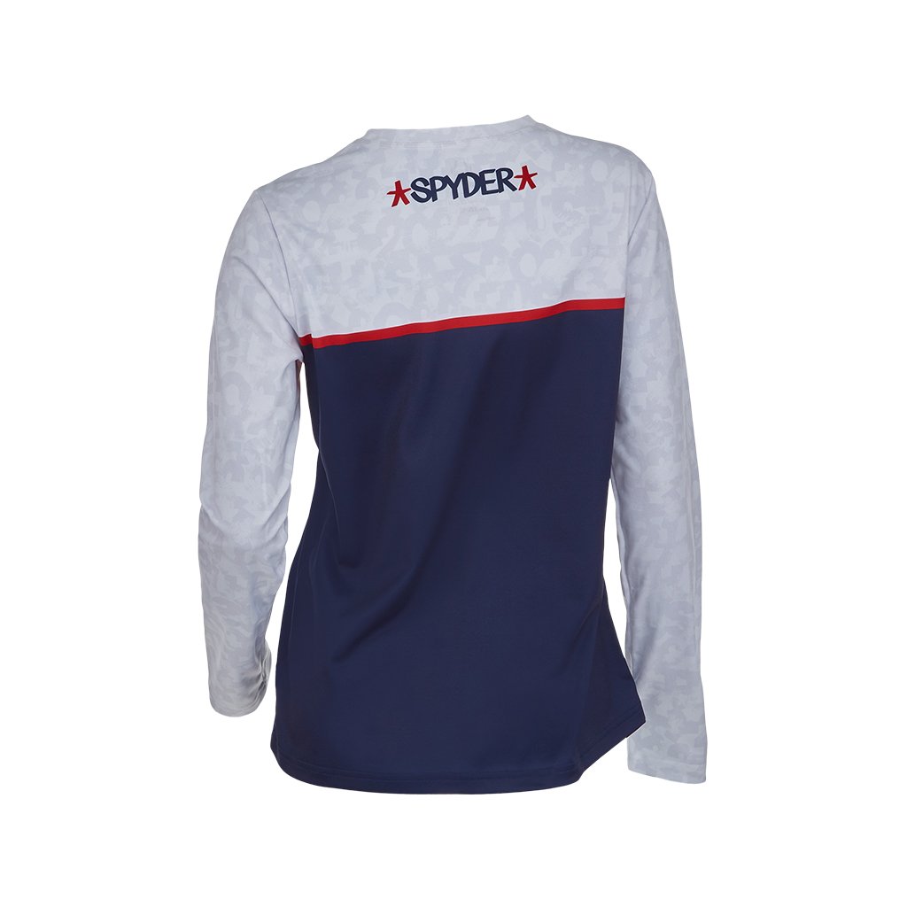 Womens USA Snow Crew - White