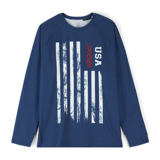 Mens Pump Long Sleeve Crew Neck - Usa Abyss (2022)