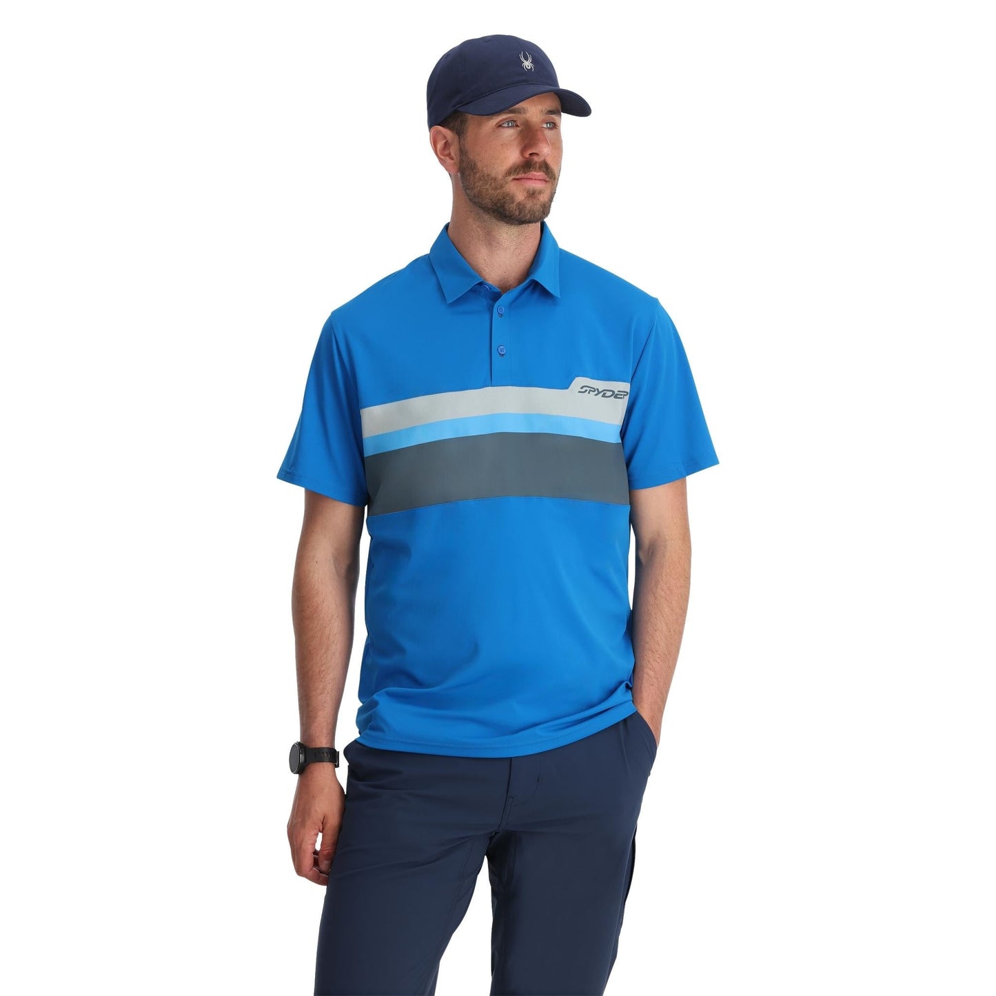 Men Links Short Sleeve Tech Polo - Cobalt