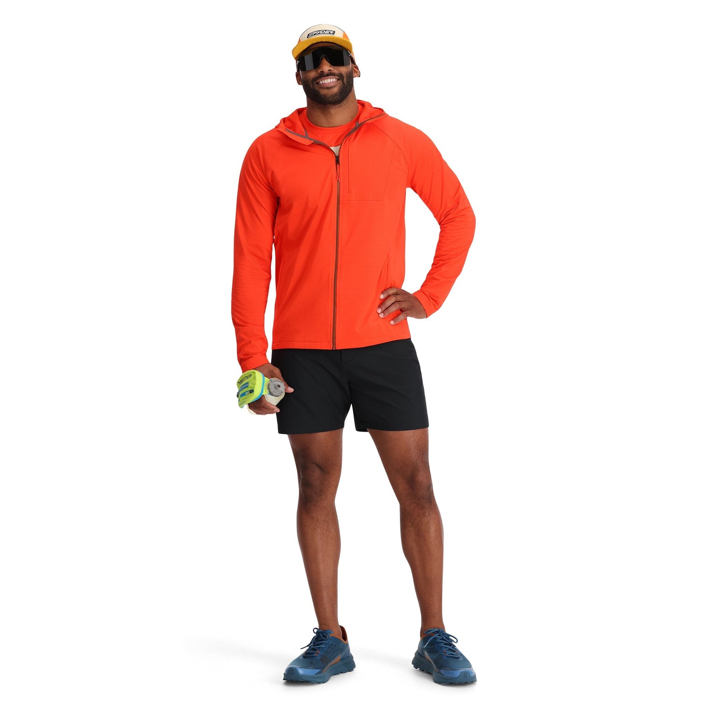 Mens Gridweb Tech Hoodie - Twisted Orange