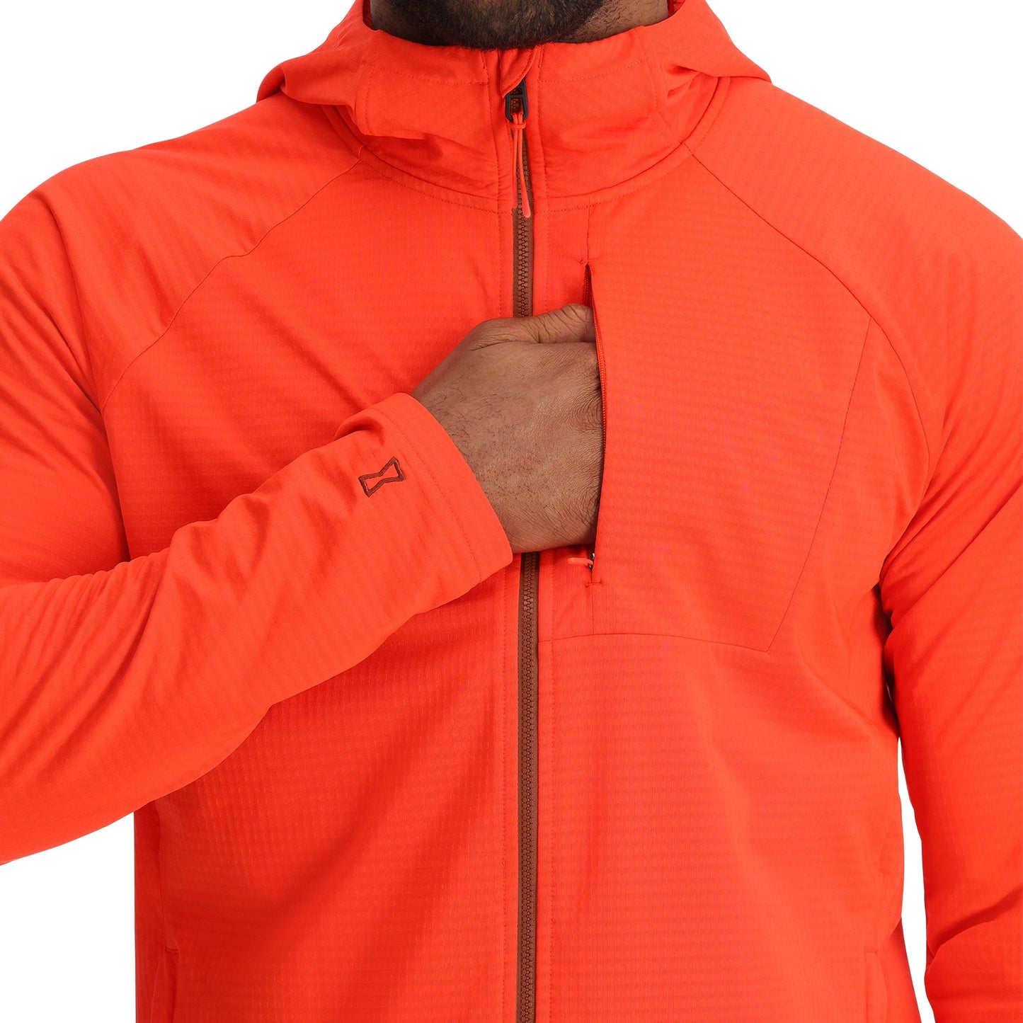 Mens Gridweb Tech Hoodie - Twisted Orange