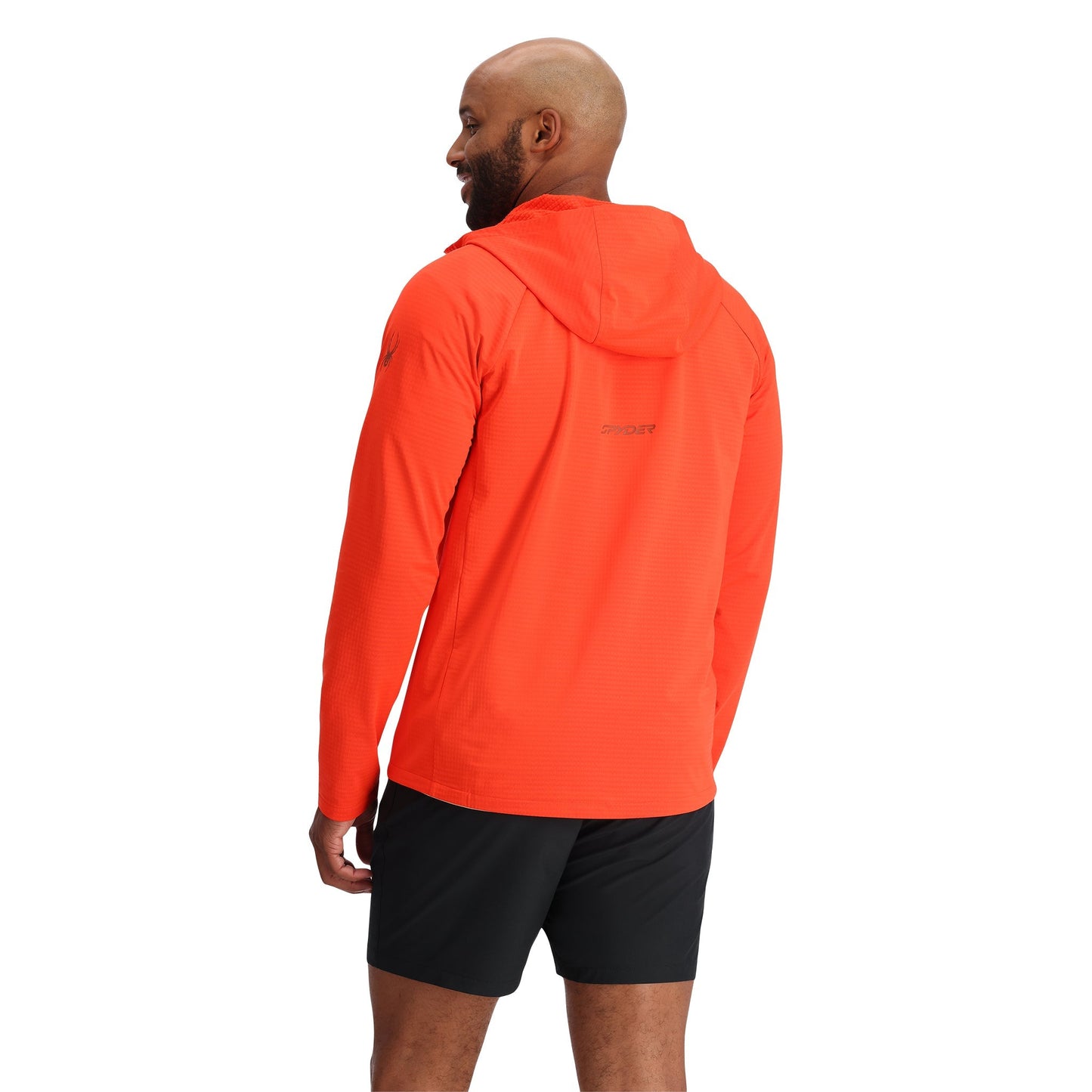 Mens Gridweb Tech Hoodie - Twisted Orange