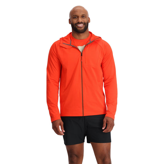 Mens Gridweb Tech Hoodie - Twisted Orange