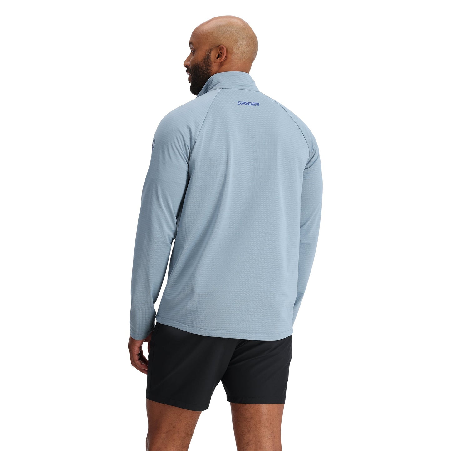 Mens Gridweb Tech Half Zip - Blue Fog