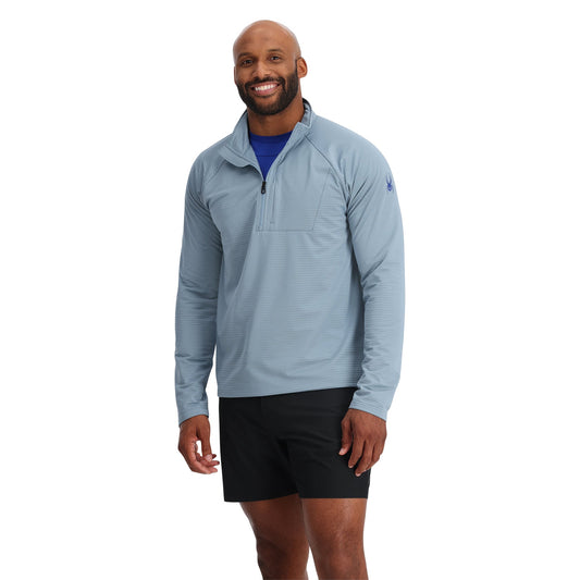 Mens Gridweb Tech Half Zip - Blue Fog