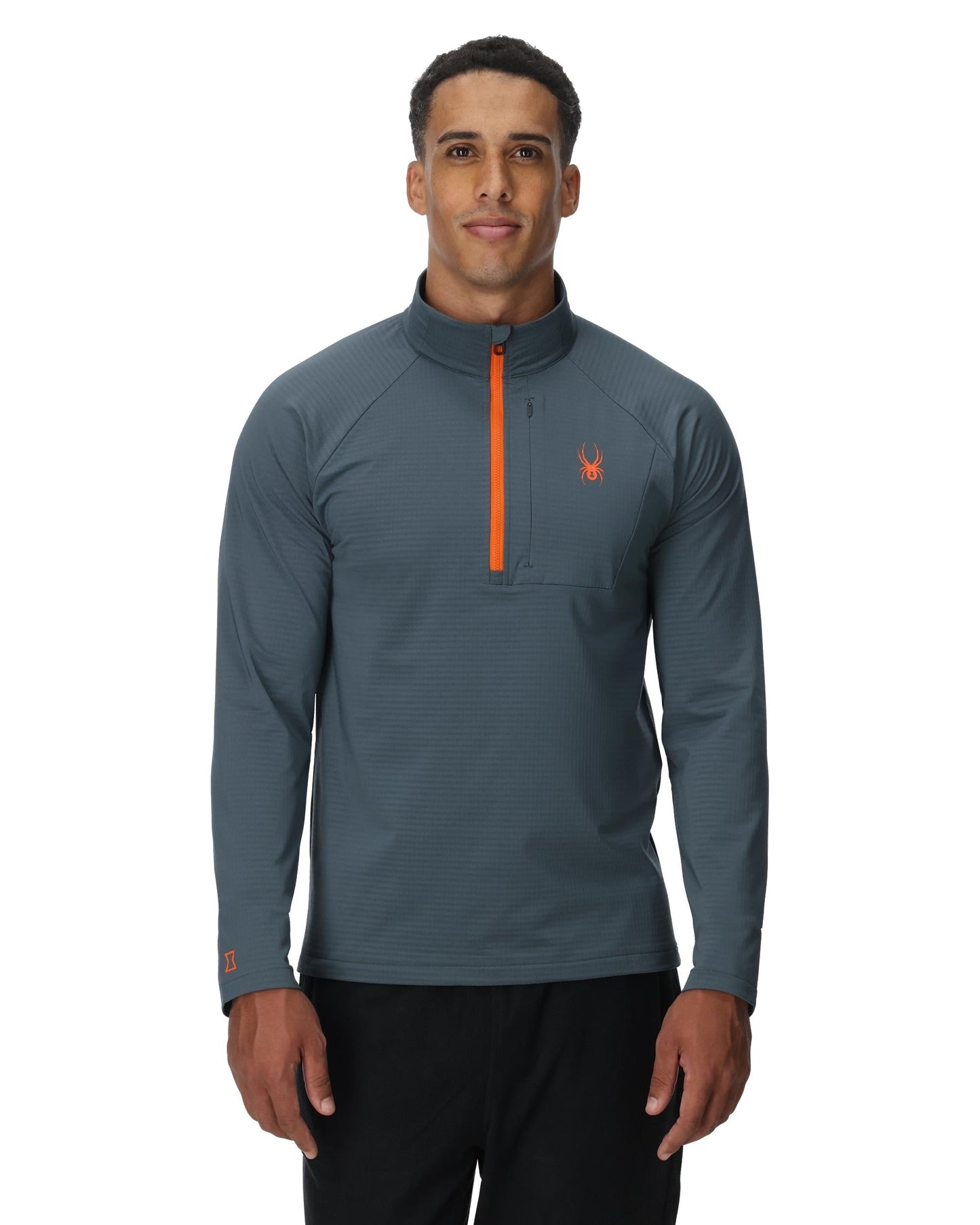 Mens Gridweb Fleece Hoodie - Slate Blue