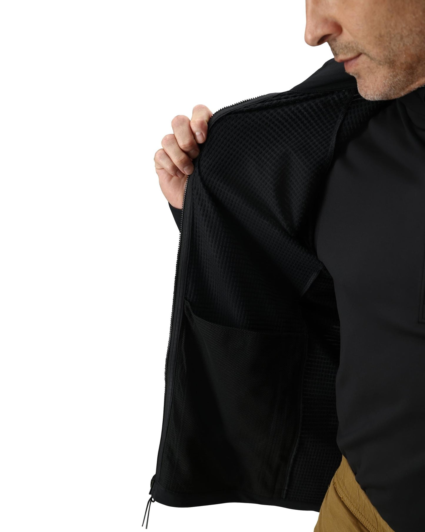 Mens Gridweb Full Zip - Black