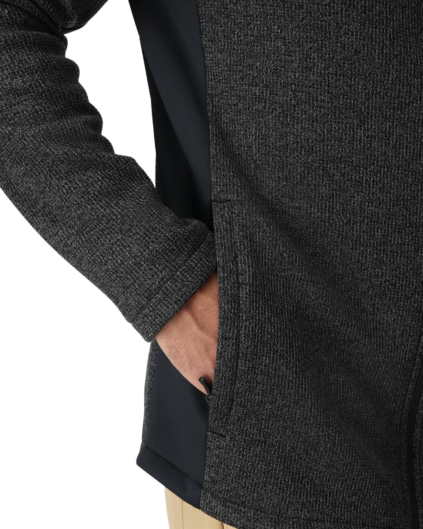 Mens Bandit Full Zip - Limestone Black Melange