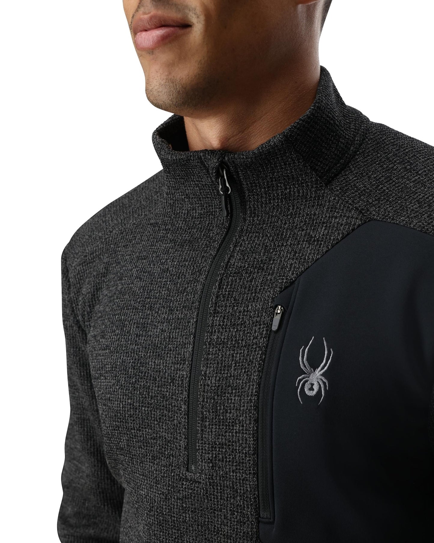 Mens Bandit Half Zip - Limestone/Black Melange