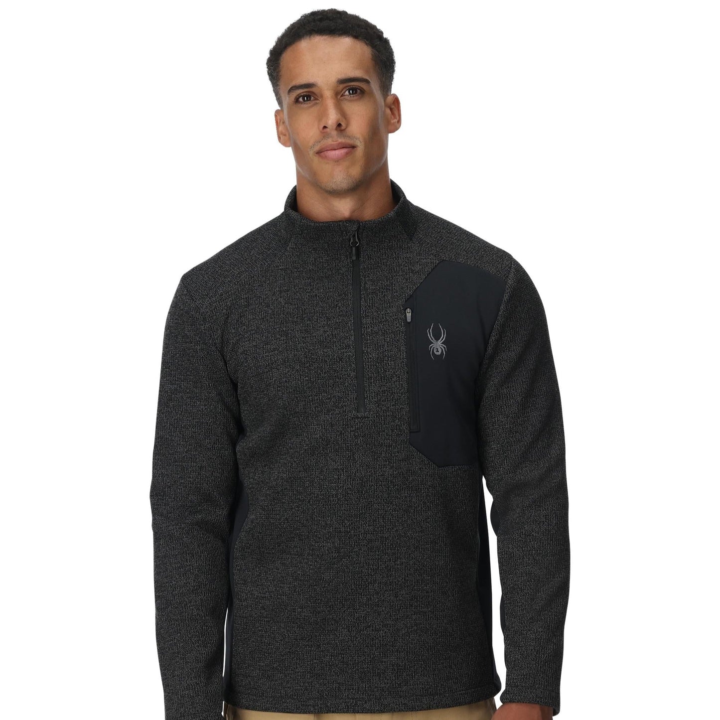 Mens Bandit Half Zip - Limestone/Black Melange