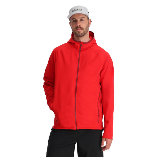 Mens Gridweb ShellFleece™ Hoodie - Spyder Red