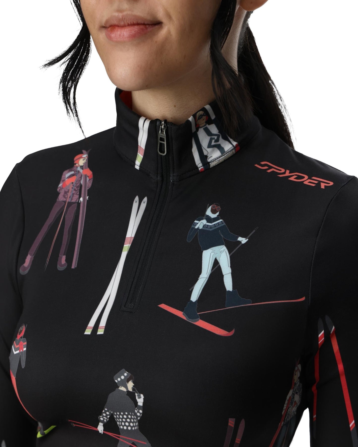 Womens Vivid Half Zip - Vintage Vibes Black