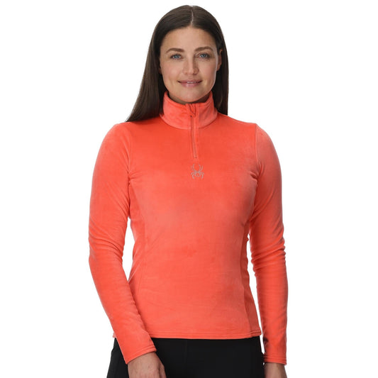 Womens Shimmer Bug Half Zip - Coral Haze