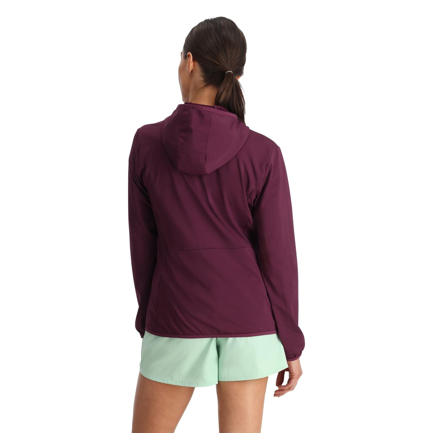 Womens Gridweb Fleece Hoodie - Plum