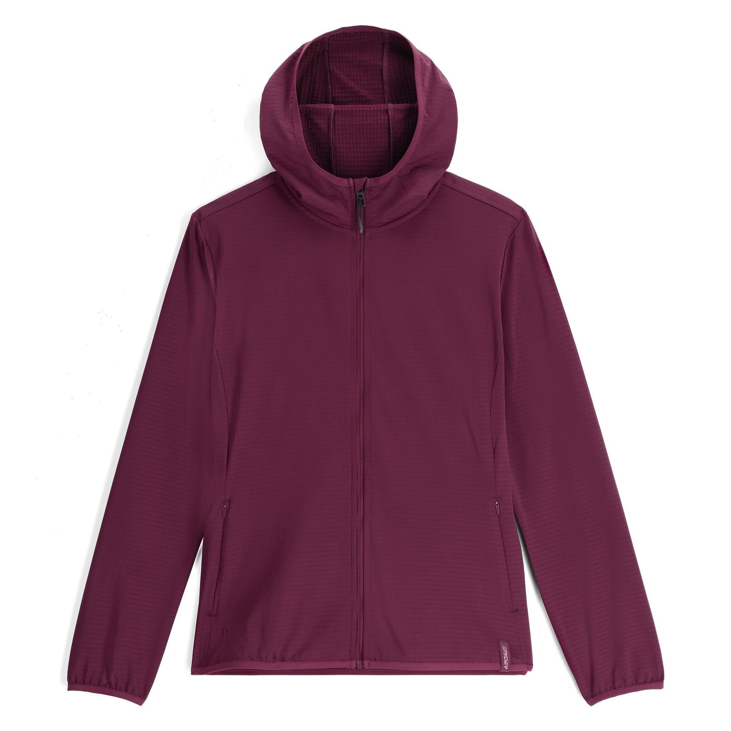 Womens Gridweb Fleece Hoodie - Plum
