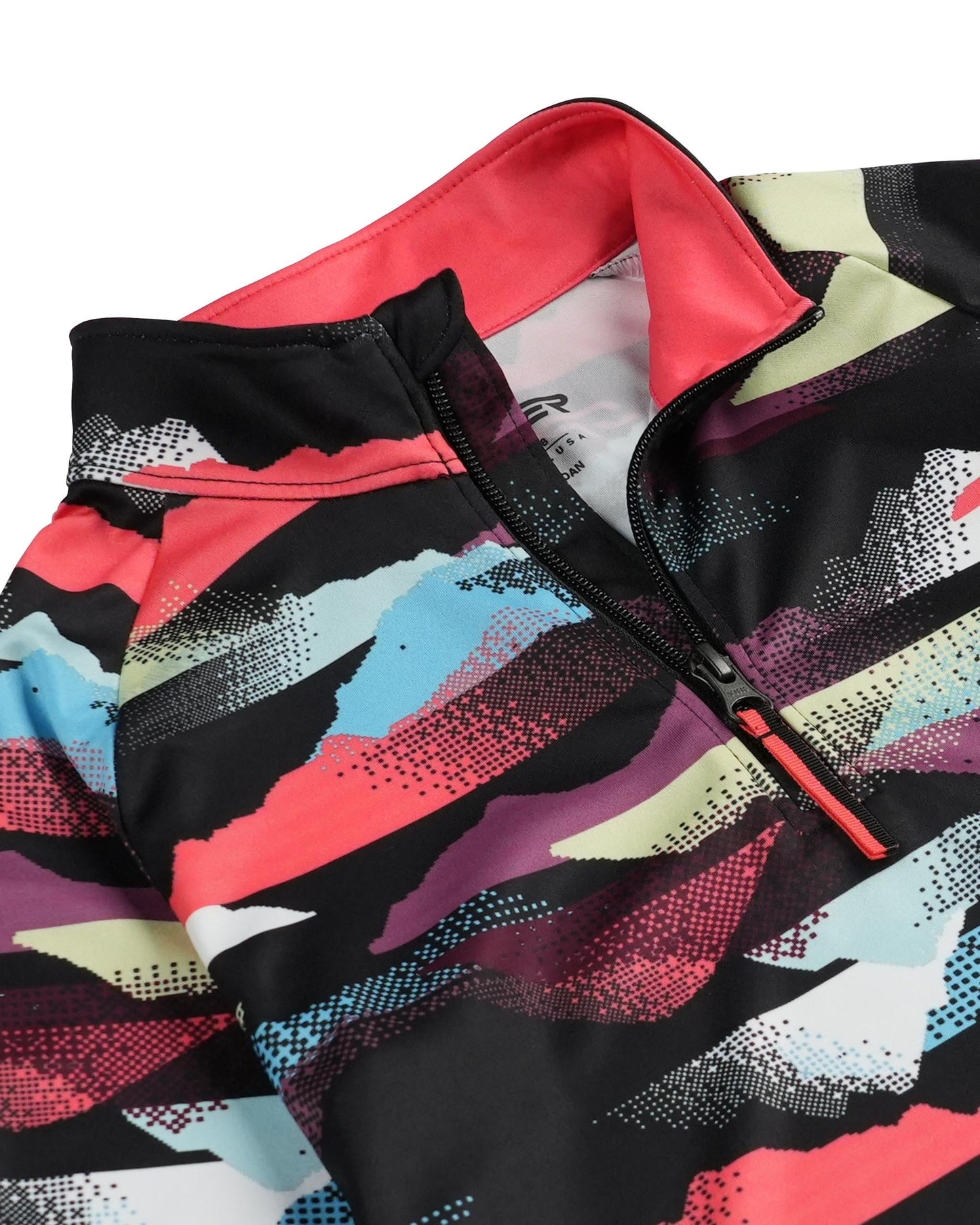 Girls Surface Half Zip - Multi Mountain Print