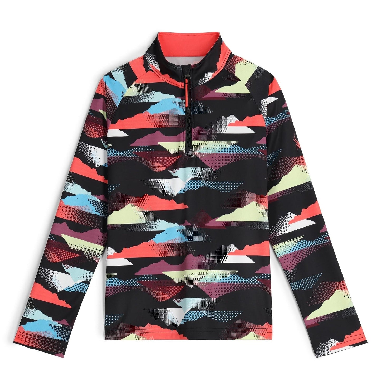 Girls Surface Half Zip - Multi Mountain Print