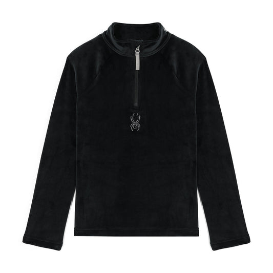 Girls Shimmer Bug Half Zip - Black